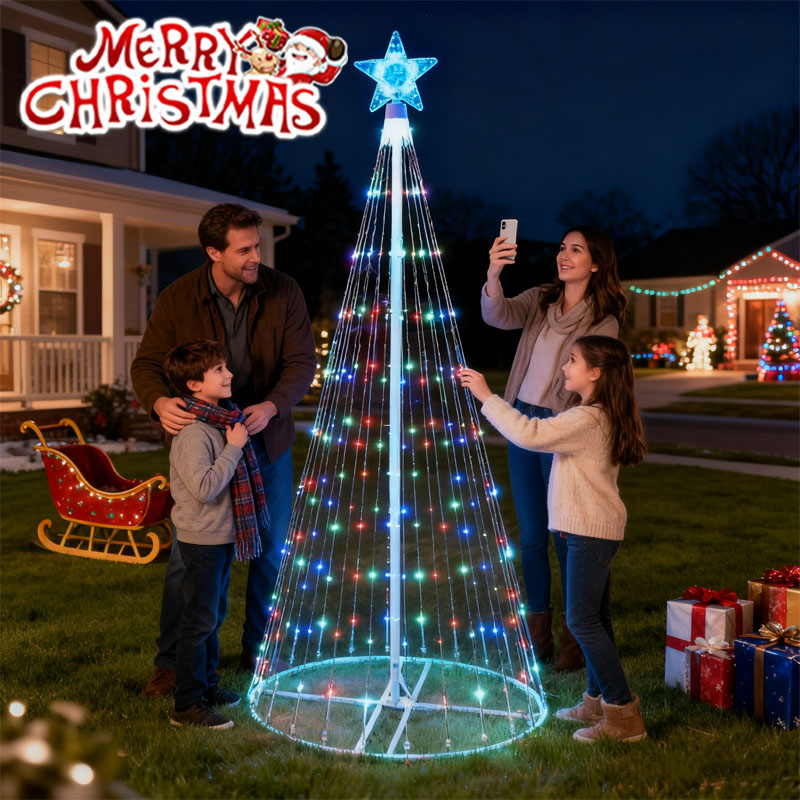 Star Tree Topper - Guirlande lumineuse LED en cascade à