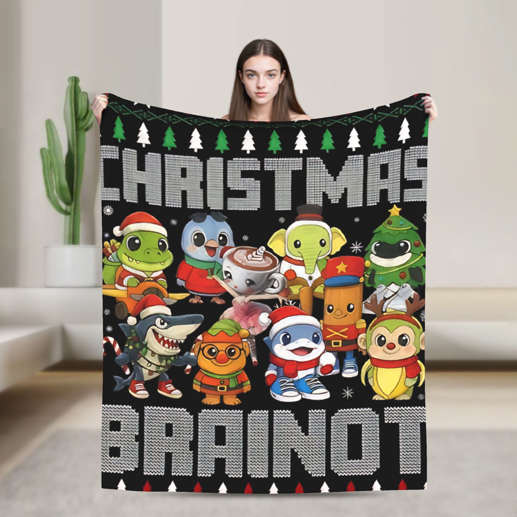 Christmas Throw Blanket - Couverture de noël pour cerveau italien,
