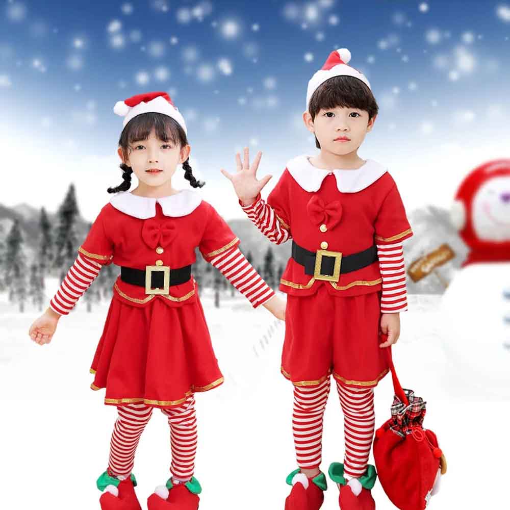 Elf Costume Christmas - Ensemble elfe de Noël pour enfants