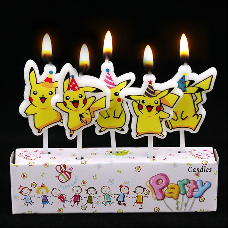 Holiday Candle Set - 5 pièces/lot Pokemon gâteau d'anniversaire bougie