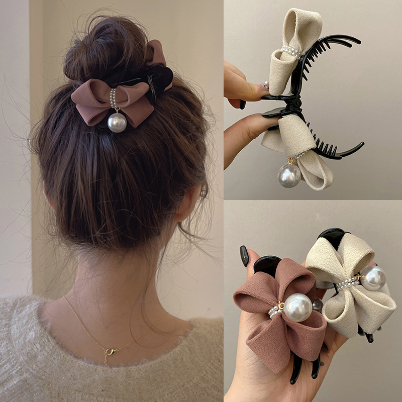 Ribbon Bow Gift - Pince à Cheveux Élégante en Peluche