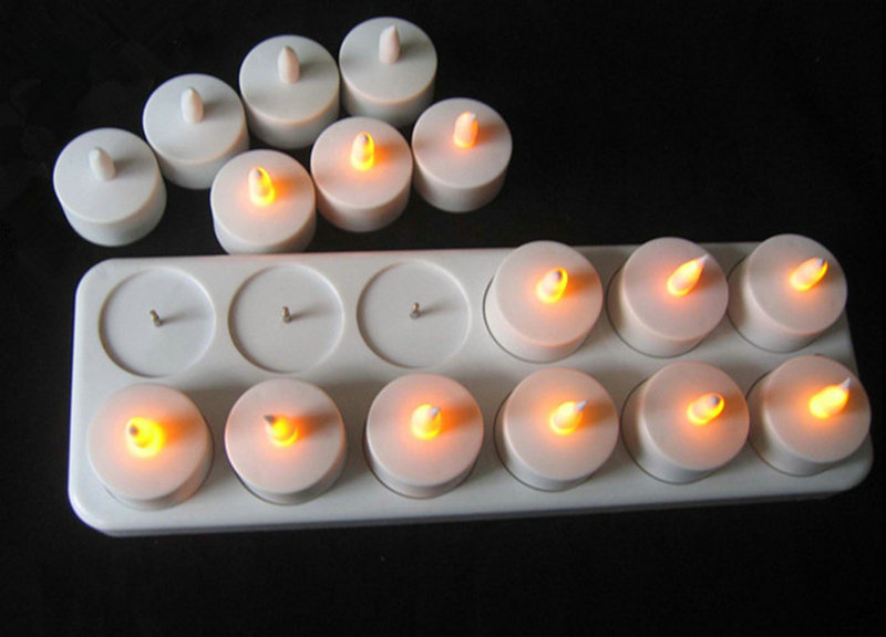 Holiday Candle Set - Lot de 12 bougies LED rechargeables