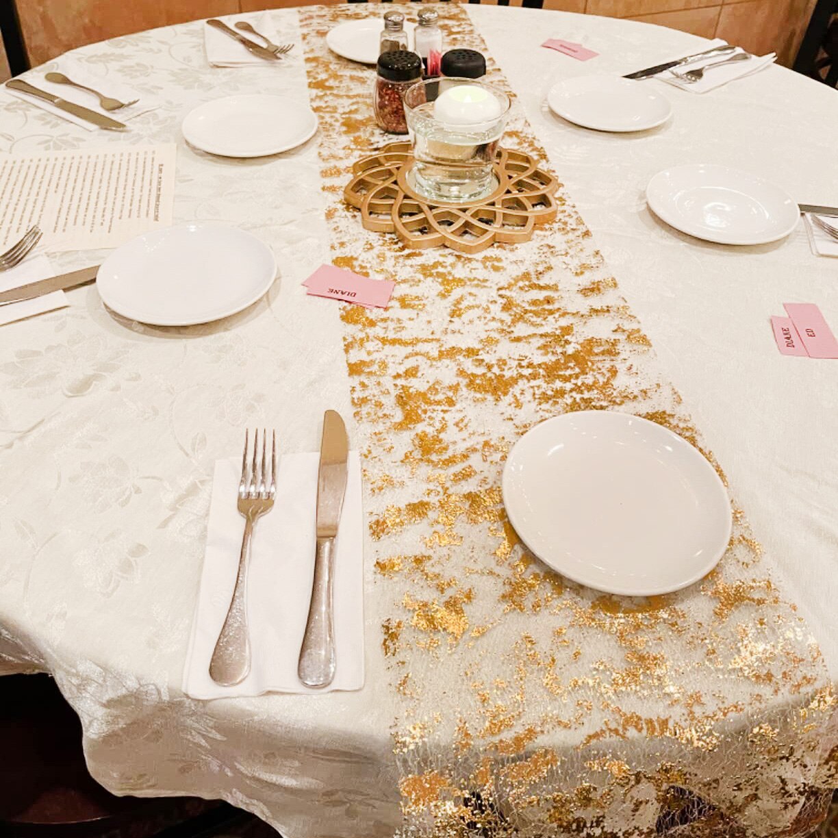 Christmas Table Runner - Chemins de table à paillettes dorées