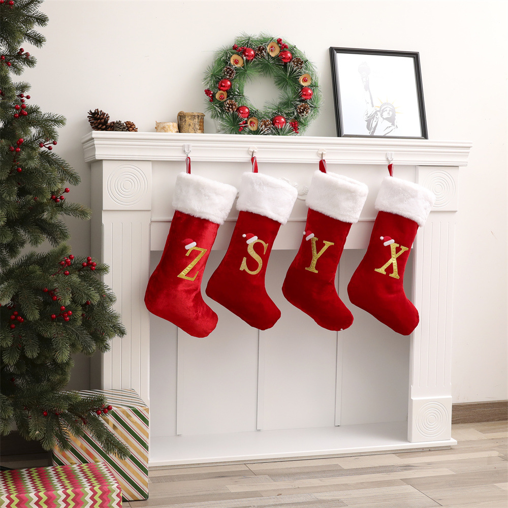 Christmas Stocking Hanging - Nouveau Alphabet créatif, sac cadeau de