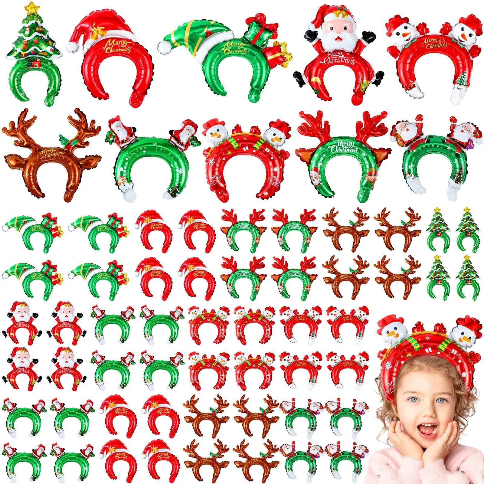 Reindeer Antlers Headband - Bandes de sauna gonflables de Noël,