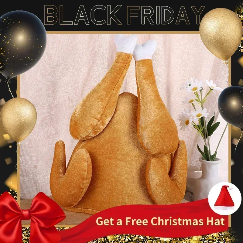 Santa Hat Plush - Chapeau de dinde rôti en peluche