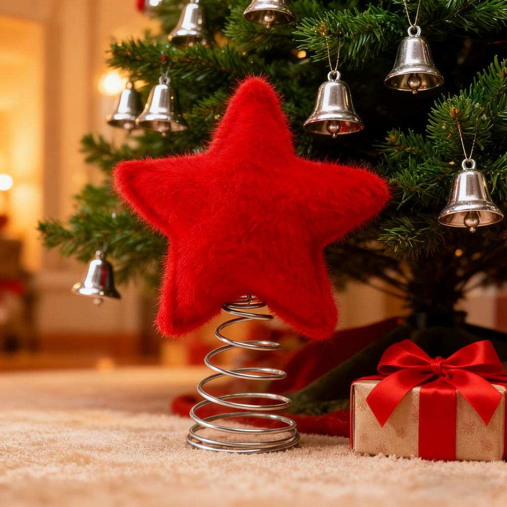 Star Tree Topper - Décoration d'arbre en peluche étoile à