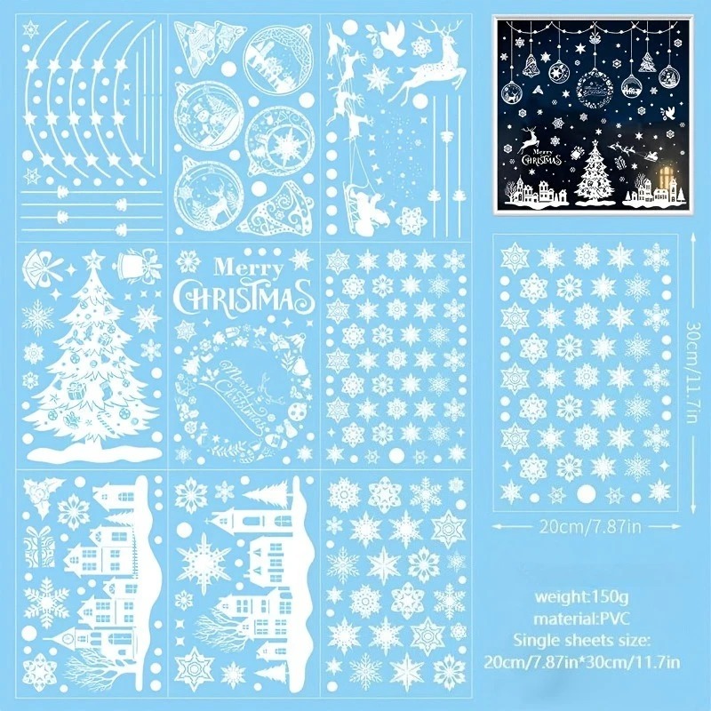 9 feuilles de 243 autocollants - Snowflake Window Decal avis et prix