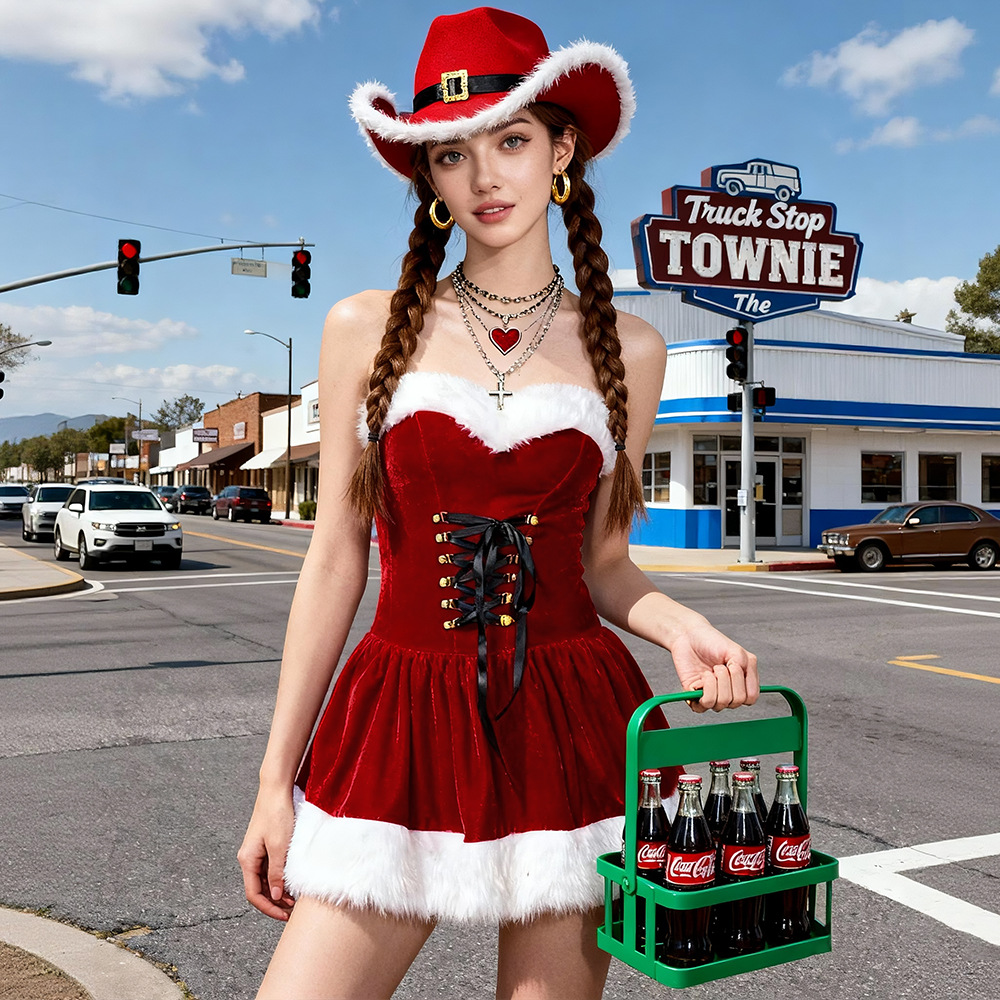 Ensemble de robe sexy en peluc - Santa Hat Plush avis et prix