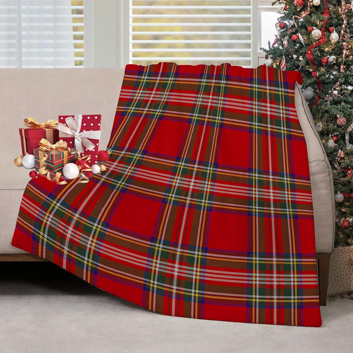 Couvertures à carreaux de noël - Christmas Throw Blanket avis et prix