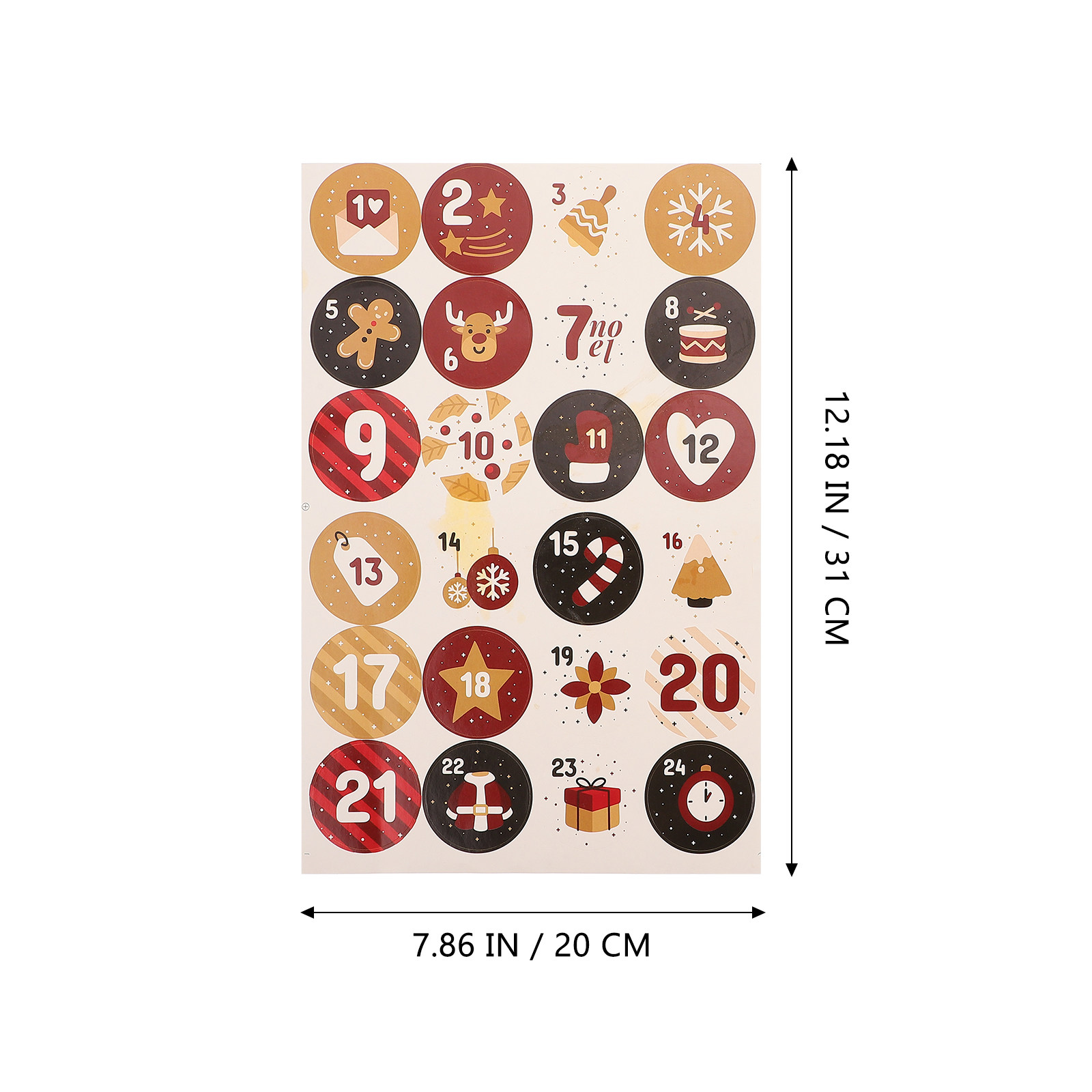 10 feuilles d'autocollants ron - Advent Calendar Gift avis et prix
