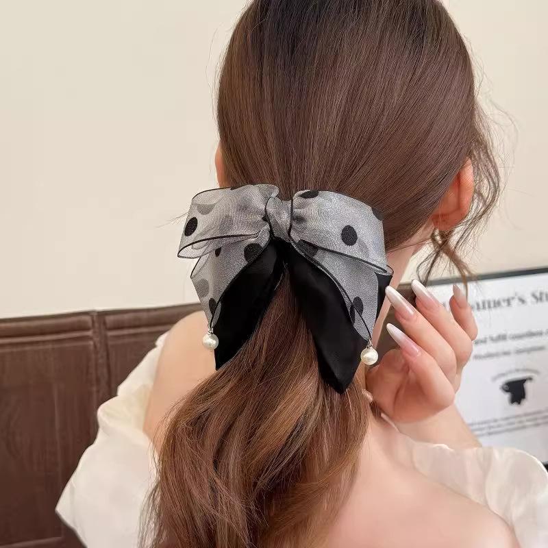 Élégante pince à cheveux grise - Ribbon Bow Gift avis et prix